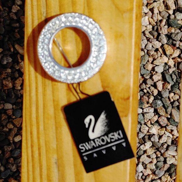 Swarovski (Crystals) Brooch in Silver-tone. Swan signed/stamped. - Picture 3 of 16